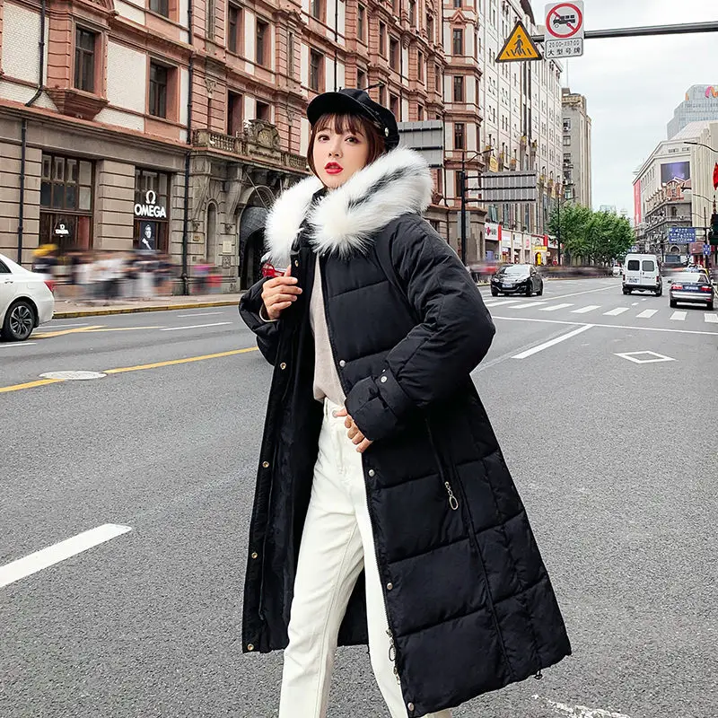 Новинка 2019 Корейская зимняя куртка большого размера теплая хлопковая одежда