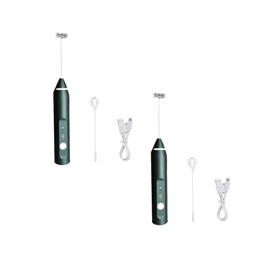 

2xBlack Cordless Handheld Electric Milk Frother Tool & Eggbeater Battery Opperated