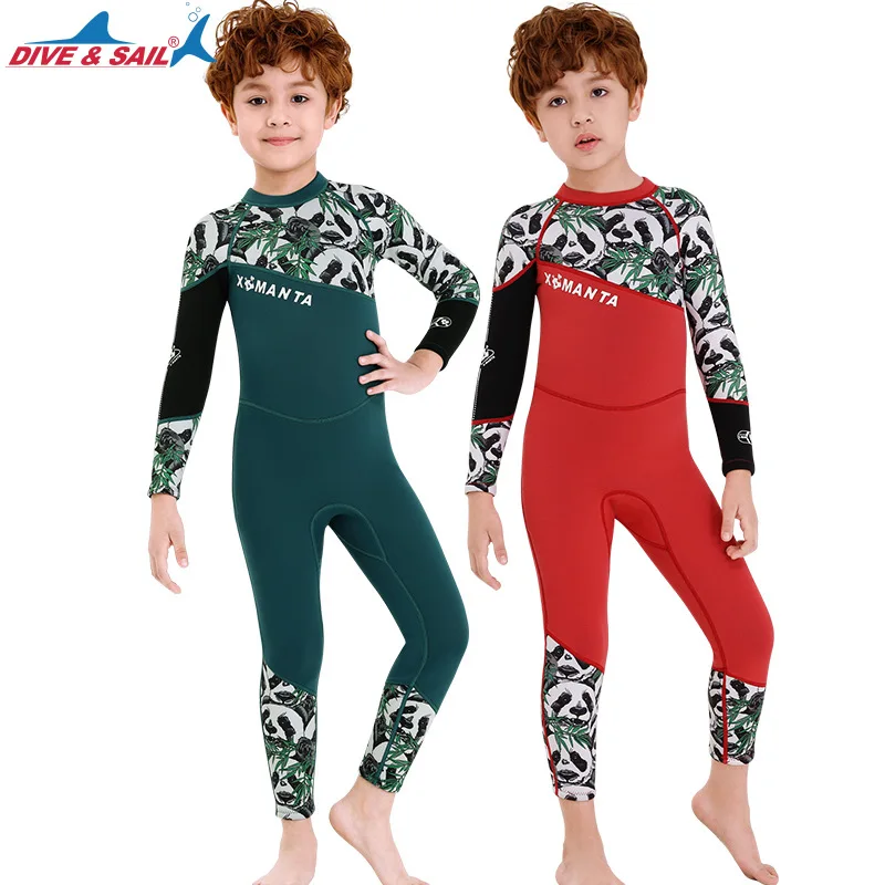 

DIVE & SAIL Boys Wetsuit 2.5MM neoprene Children's Scuba diving suit Sun-proof Long sleeve thermal Surfing snorkeling Swimsuit