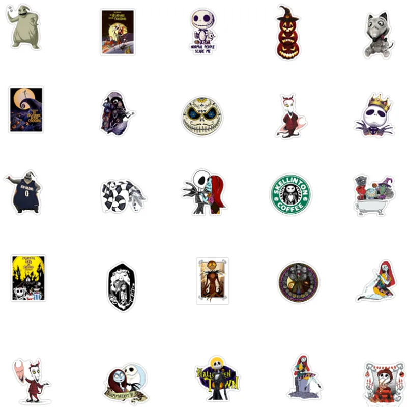 103050100pcs new christmas fright night sticker school student diary hand ledger stationery mobile phone guitar girl toys free global shipping