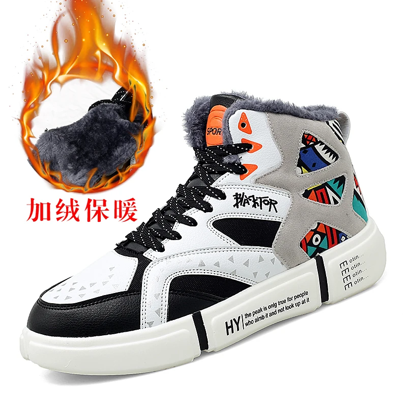

Mens Shoes Casual Zapatos De Hombre Autumn Winter Plus Velvet Man High Top Shoes New Brand Men Sneakers Tenis Masculino Adulto