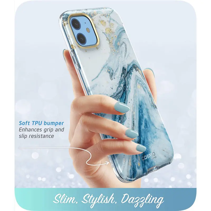 i blason for iphone 11 case 6 1 inch 2019 release cosmo full body glitter marble bumper cover with built in screen protector free global shipping