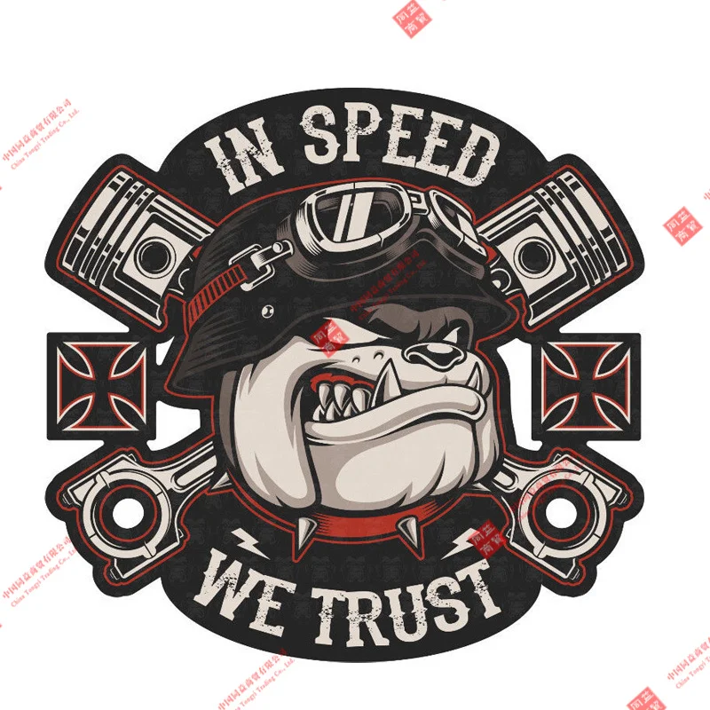 

Interesting Cool Old School Biker In Speed We Trust Badge Stickers PVC Decals for Car Motorcycle Laptop Trolley Case Vinyl