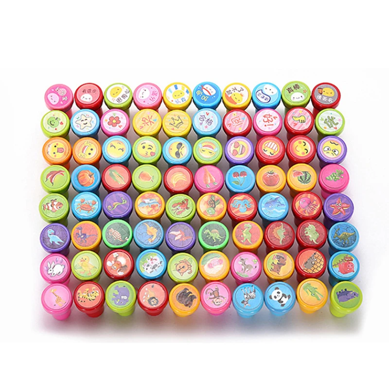 10 шт./компл. детские игрушечные штампы Мультяшные животные фрукты трафик улыбка