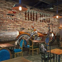 custom photo wallpaper retro 3d stereo motorcycle brick wall mural restaurant cafe background wall decor papel de parede fresco