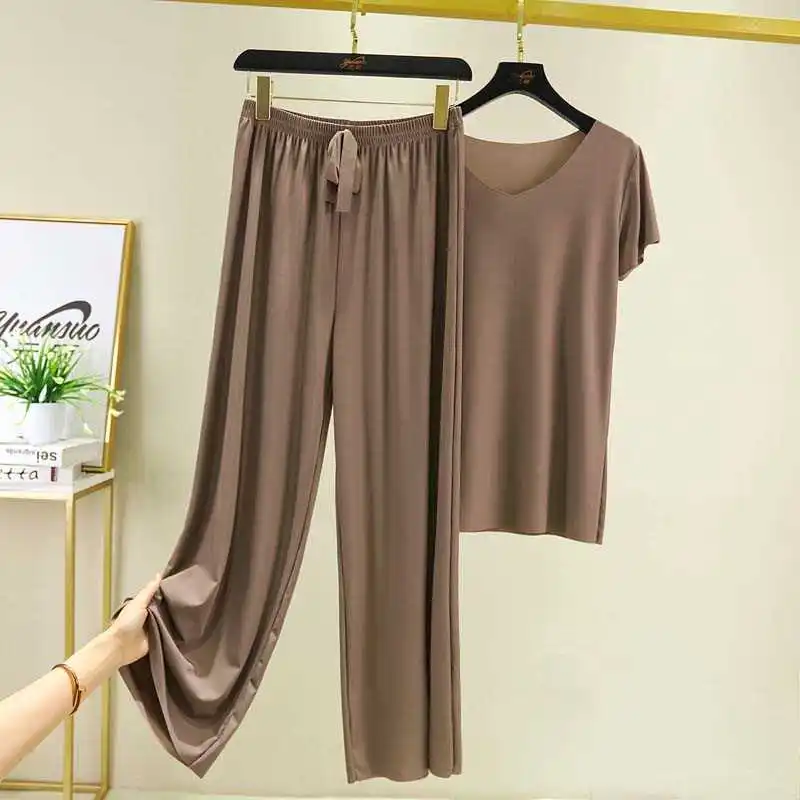 

2021 Summer Pajama Set Women Homewear Loose Pjs Women Sleep Wear Loungewear Ladies Lounge Wear Set Ladies Sleepwear Home Suit