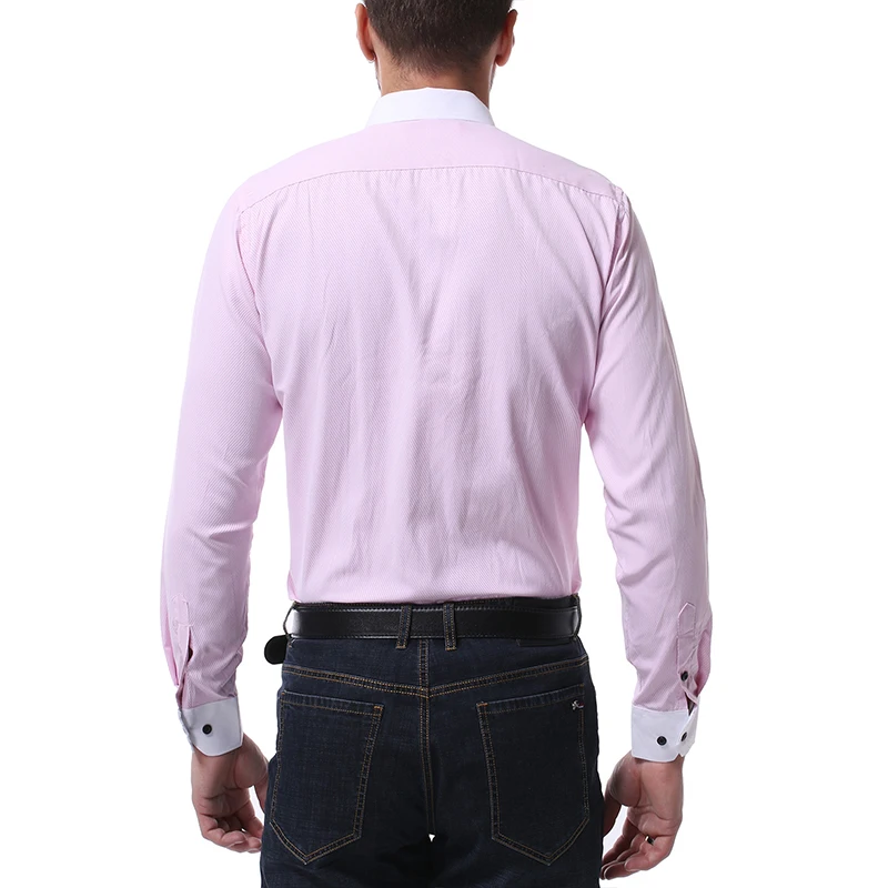 2022 Spring Men Lapel shirt Long Sleeve Turn Down Collar casual shirt Slim Pure Colors Solid Fit Business Shirts Male