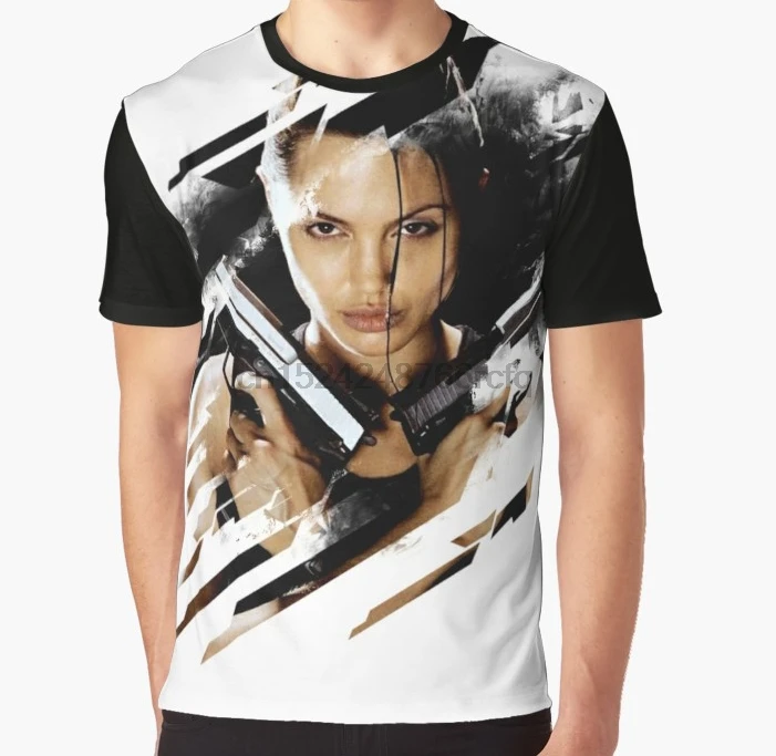 Женская футболка с 3D принтом Мужская забавная Lara Croft Tomb Raider Angelina Jolie графическая