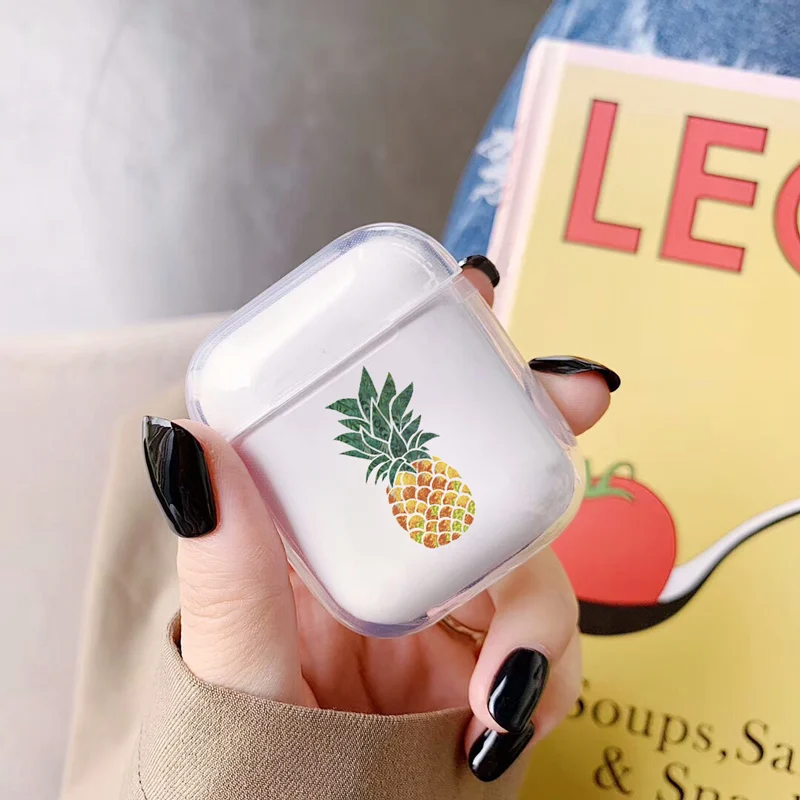 Мягкий милый чехол для наушников apple airpods, роскошные летние фрукты, ананас Airpods чехол в Bluetooth наушники аксессуары