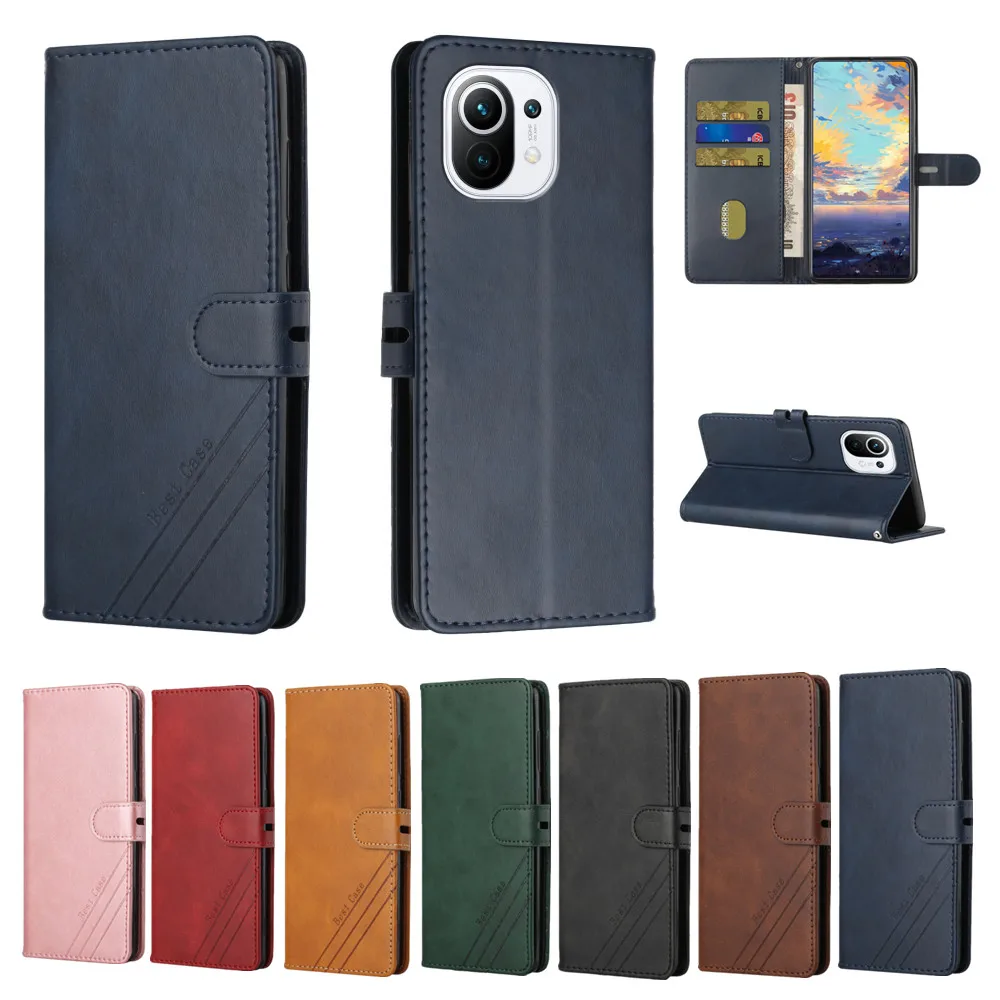 

Leather Phone Cases for Xiaomi Mi 11 10s 10T Lite POCO X3 NFC M3 Redmi Note 10 Pro Max 9T 9A Flip Wallet Cover Shockproof Fundas