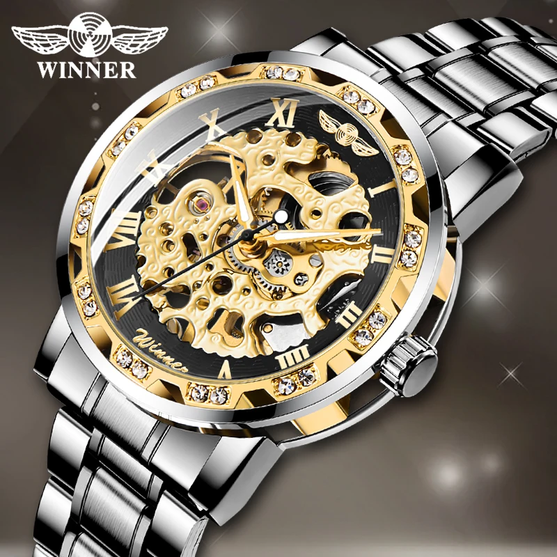 Часы наручные WINNER Мужские механические брендовые Роскошные спортивные