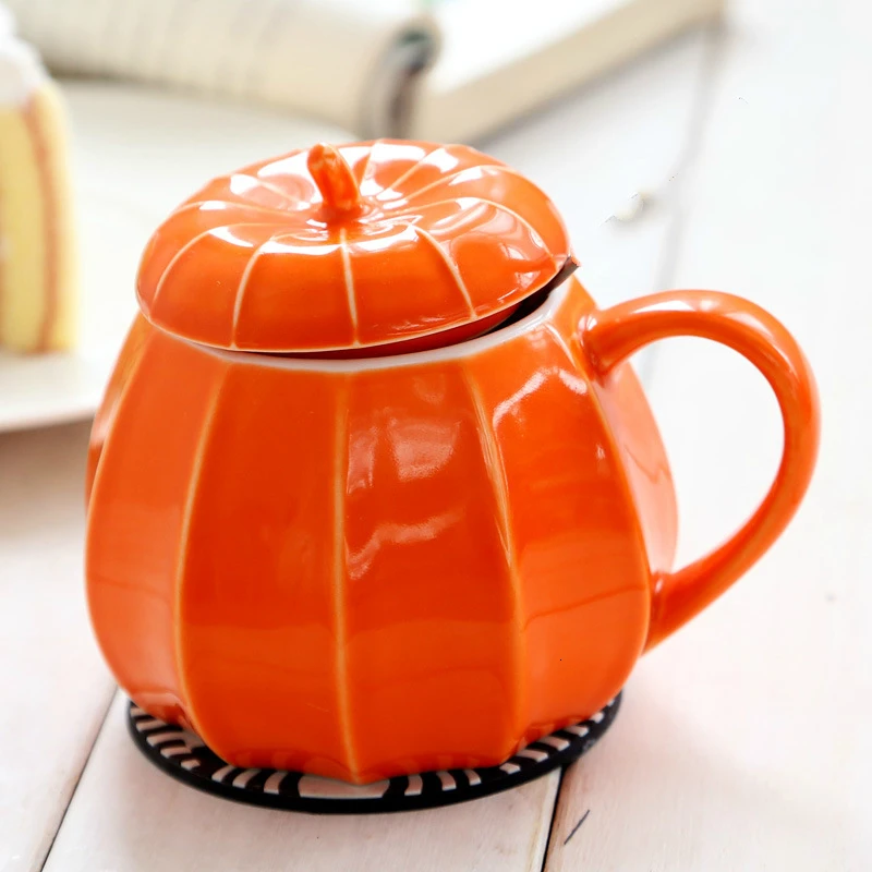 Чашка с изображение тыквы для Хэллоуина стеклянная керамика чашка капучино