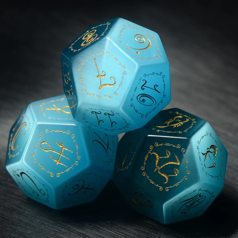 

Light Blue Cat's Eye, Horoscope, Dice, Divination, Gems, Sieve, Dice, Divination Artifact, 3 Sets of Physical Customization