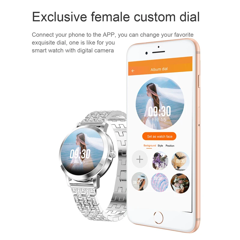 

Ladies Smart Watch Fashion Style Heart Rate Monitor Waterproof Message Reminder Business For Android IOS reloj smartwatch mujer