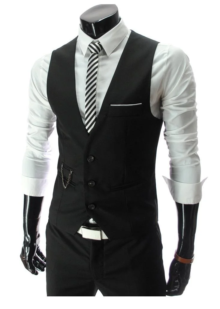 Мужской деловой жилет Zogaa приталенный без рукавов для мужчин 2019|Мужские жилеты и