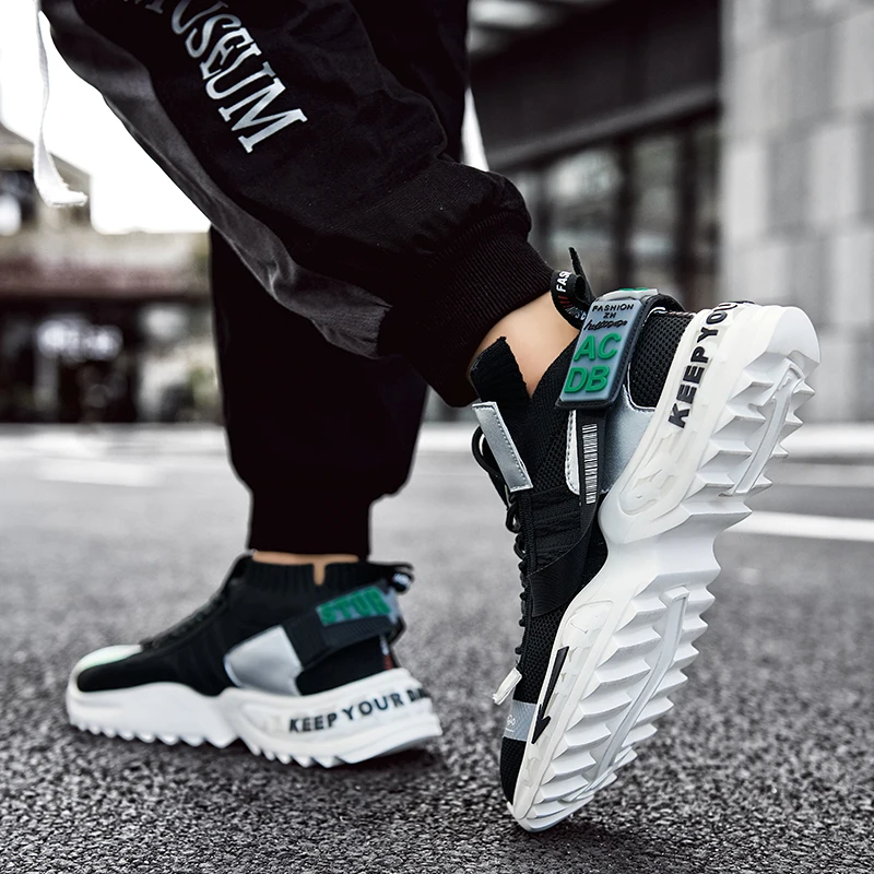 

Trendy Men Casual Shoes High Quality Rubber No-slip Damping Chunky Shoes Outdoor Comfortable Mesh Male Casual Sneaker Zapatillas