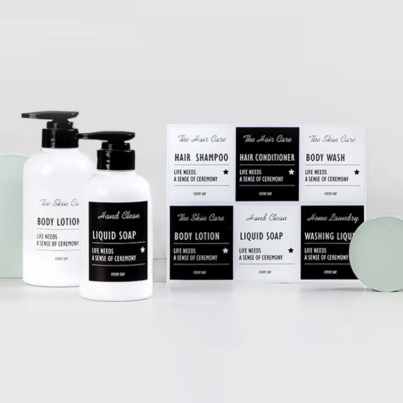 

Bathroom Bottles Label Stickers Cosmetic Lotion Soap Dispenser Labels Waterproof Shampoo Conditioner Labels