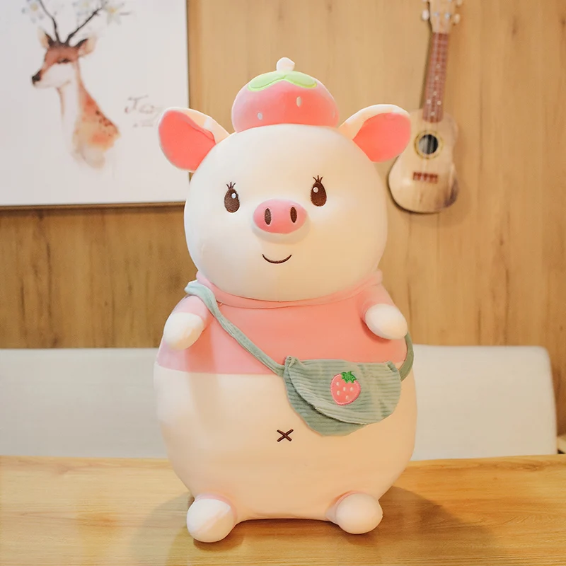 

40-50-60-70CM Cute Fat Pig Doll Strawberry Pig Plush Toy Pig Pillow Nap Pillow Room Decoration Child Birthday Gift