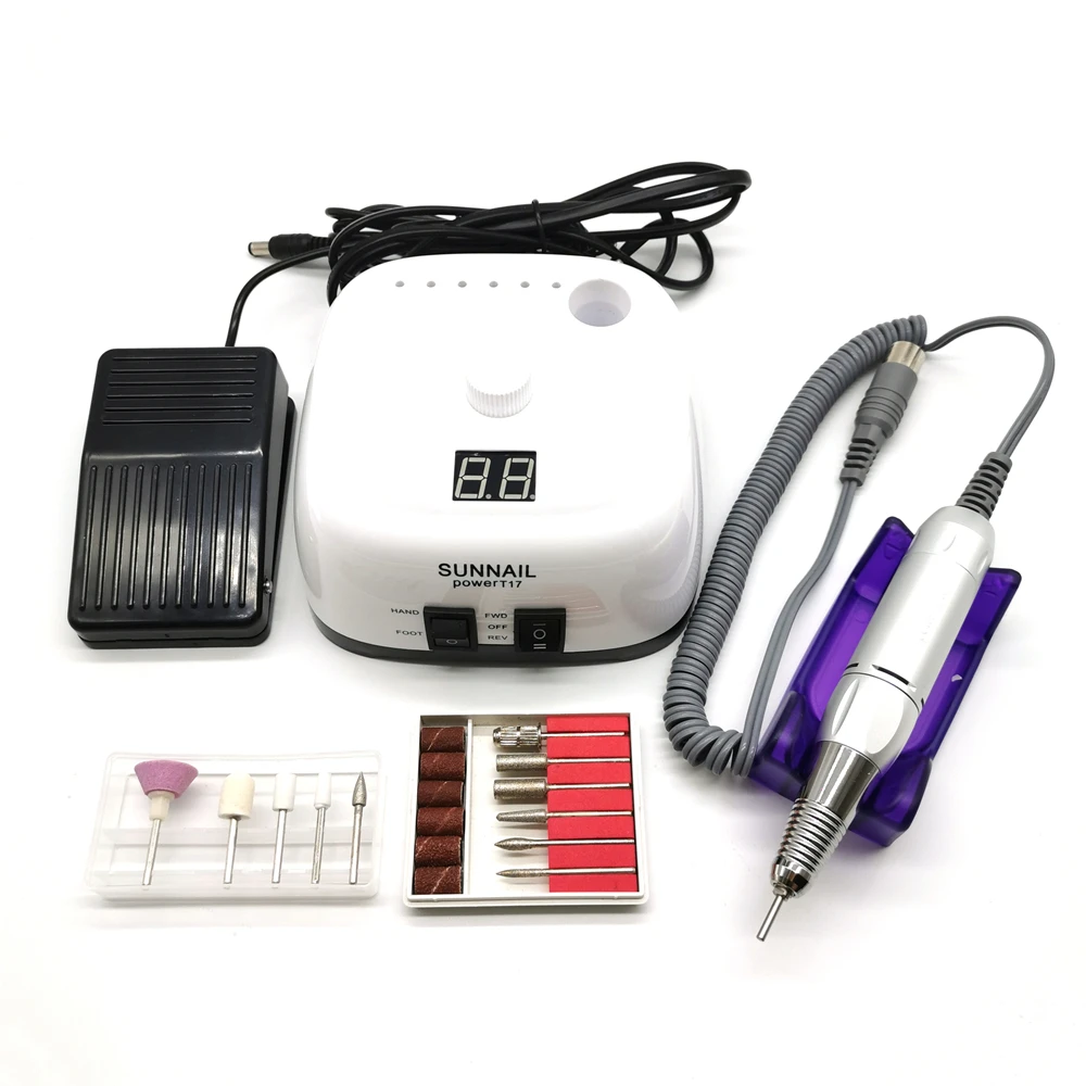 Strong SUN Electric Nail Drill 35000rpm Manicure Machine Pedicure Tools Accessoires Drill Bits File Nail Art Equipment With LCD