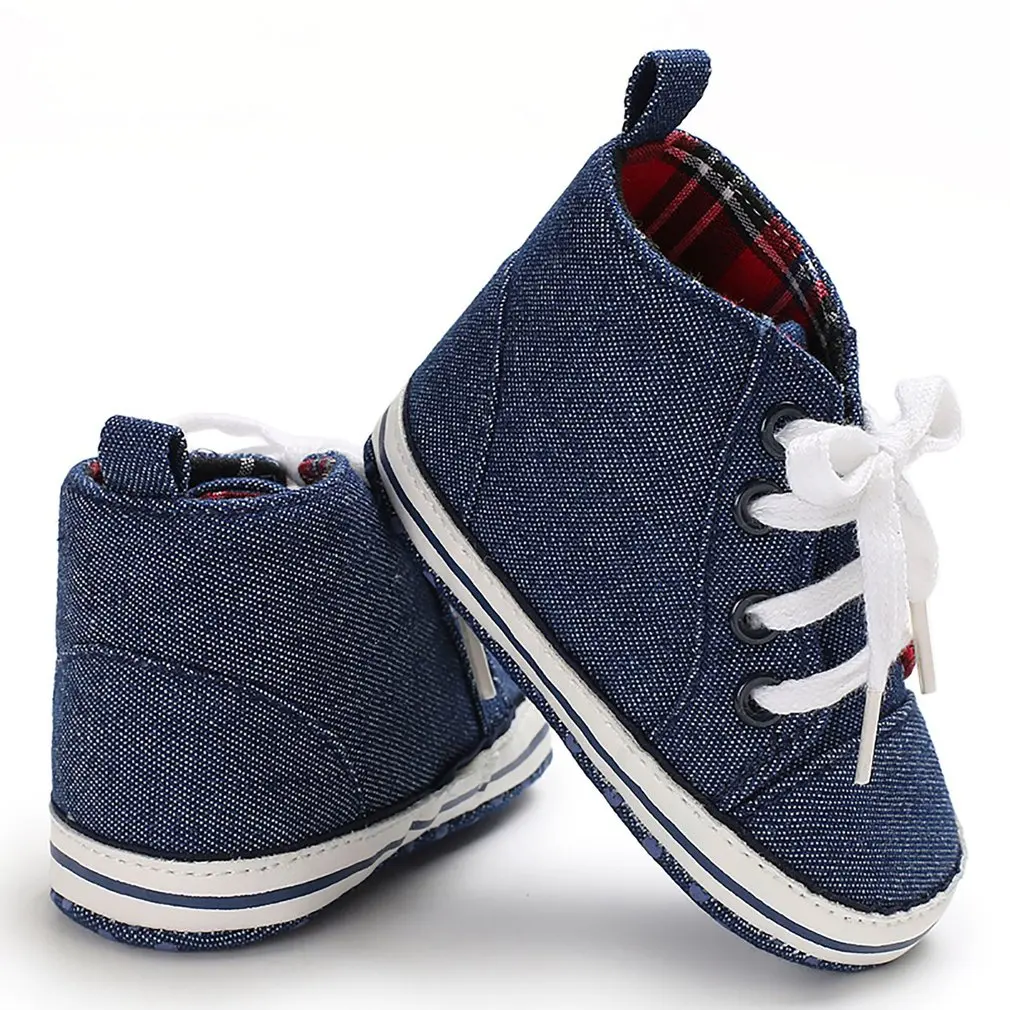

Newborn Baby Boys Girls First Walkers Newborn Canvas Shoes Infant Toddler Soft Sole Anti-slip Baby Sneaker Sport Shoes for 0-18M