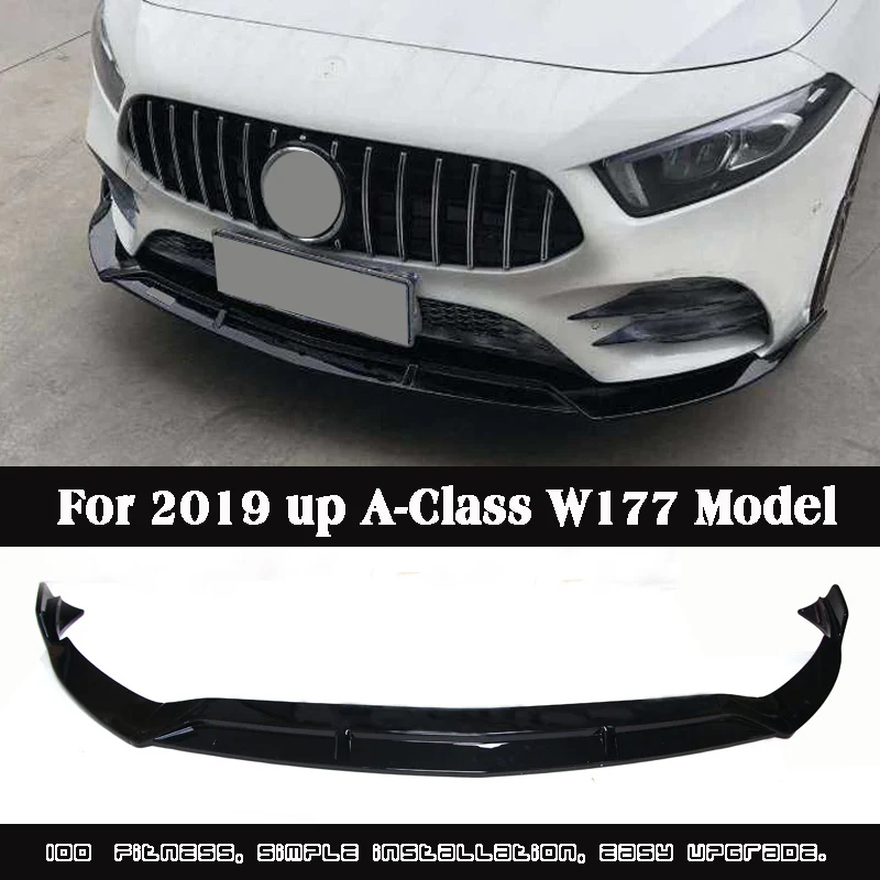 B Стиль PP материал передний спойлер для Benz A Class A180 A200 A260 Sport W177 2019 +|Амортизаторы| |