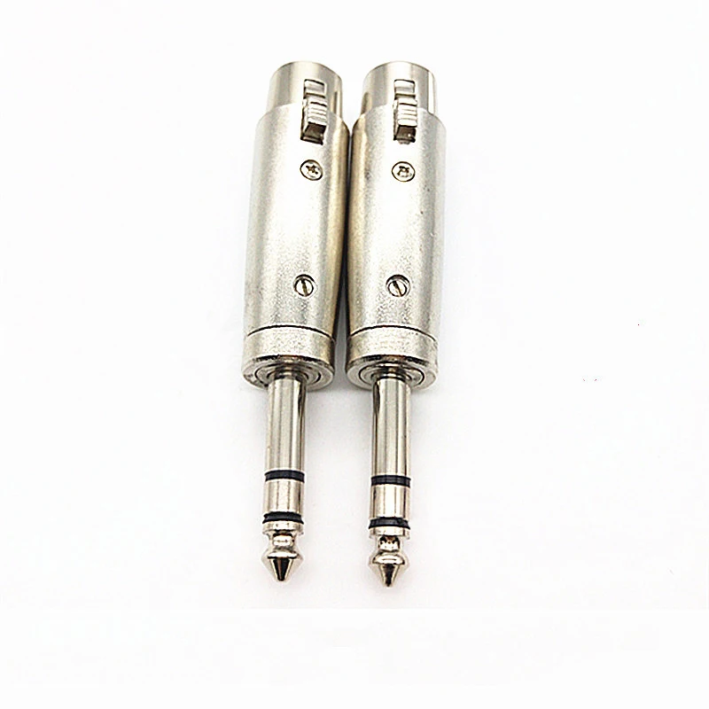 

Nickel Plated 6.35mm Male Plug Stereo To 3Pin XLR Connector Female Plug For Audio Microphone Guita Adapter Jack Connector