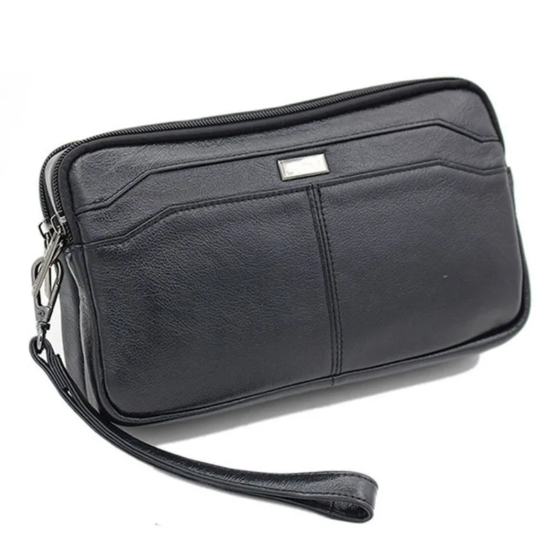 Мужская обувь из натуральной кожи Модные деловые клатч кошелек с ремешком на