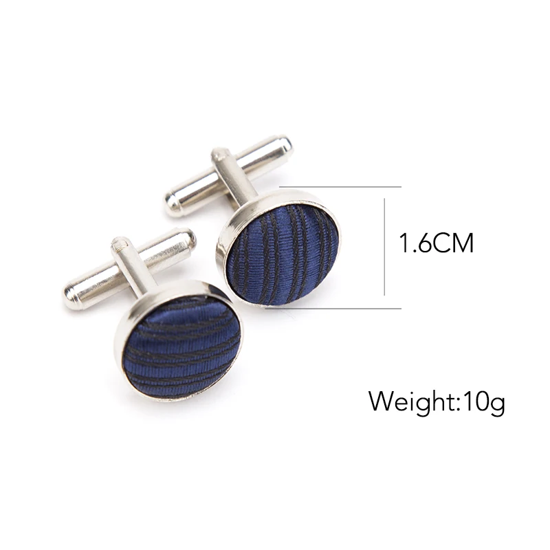 

1Pair Mens Cufflinks for Shirt Fashion Wedding Party Men Cufflink Stripe Solid Cloth Round Cufflinks Wholesales Accessories