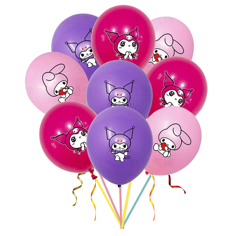 

24pcs Kuro Mi latex Balloon Set For Baby's Birthday Party Set With Pink Theme