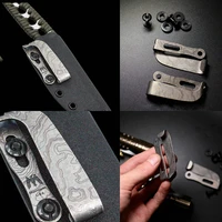 titanium slotted tumbled clip edc sheath clip knife accessories outdoor back clip knife pocket waist clip
