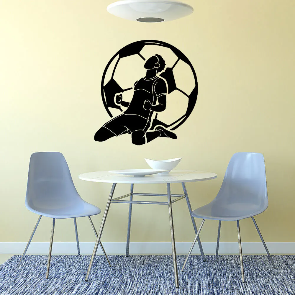 

Football Boy Wall Sticker Wall Art DecalsMurals Boys room Wallpaper Decals Poster Soccer For Kids Rooms Decoration DW12936