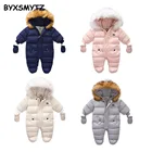 Зимние пальто для новорожденных, хлопковая одежда с подкладкой для маленьких девочек и мальчиков, бархатный цельный комбинезон для новорожденных, комбинезон с капюшоном