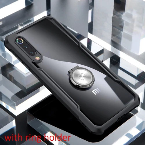 Black-with Ring Xundd подушки безопасности противоударный прозрачный защитный чехол на заднюю панель для Xiaomi Mi 9 чехол Coque Прямая поставка - Цвет: Black-with Ring