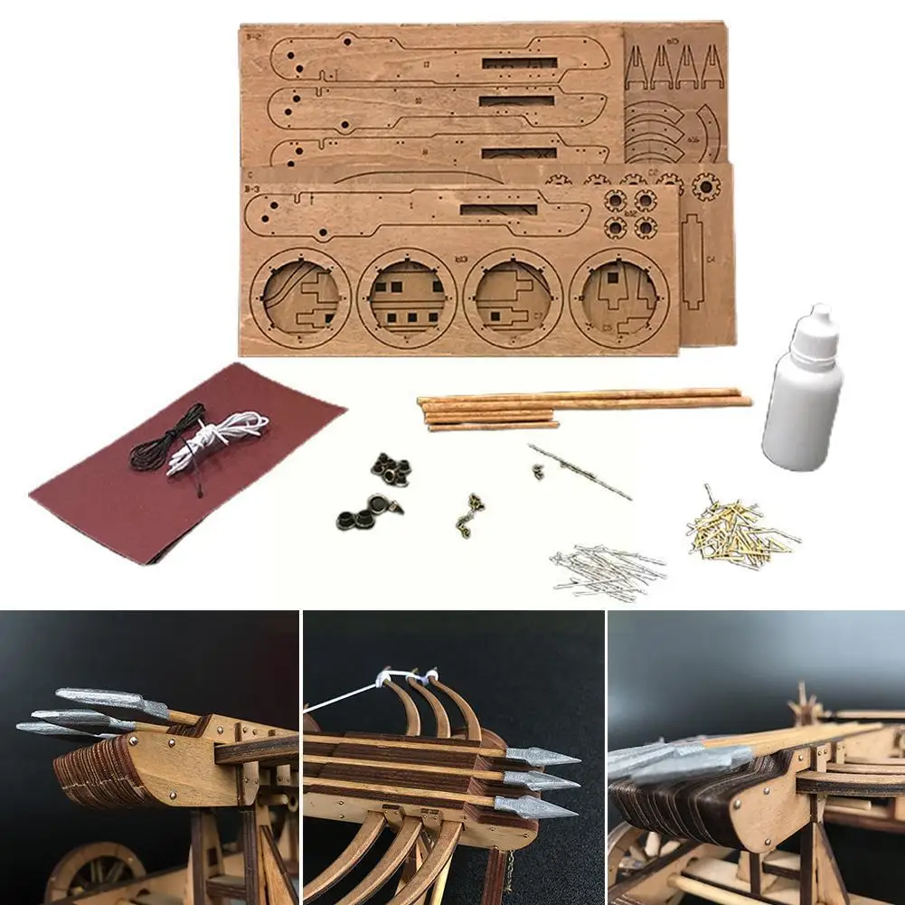 

Diy древняя колесница, режущая деревянная модель, наборы, антистрессовая игрушка для детей, классическая форма для автомобиля Wuhou E2x3
