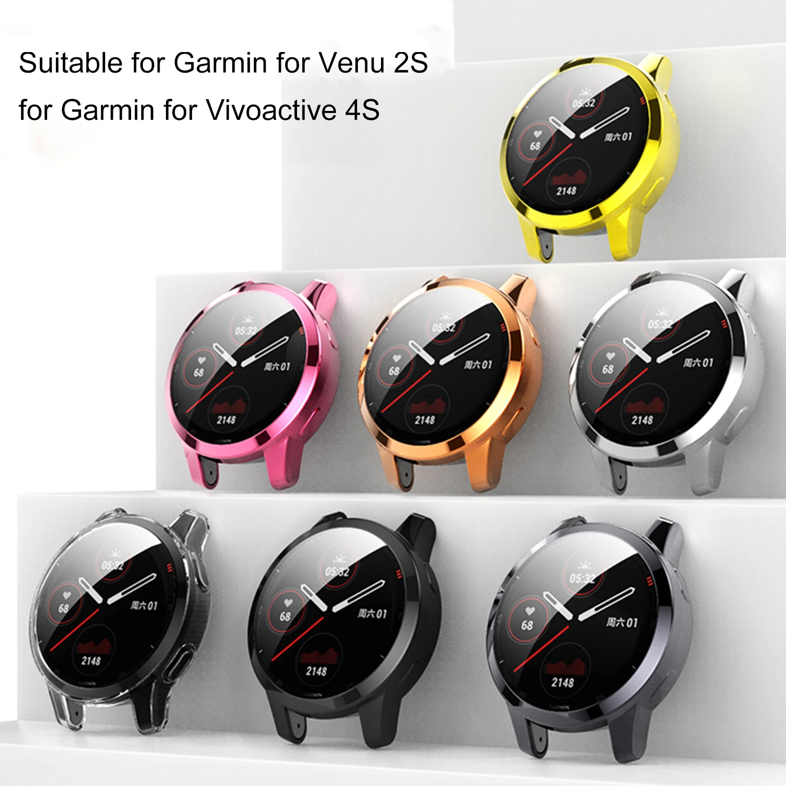 

TPU Case ForGarmin Vivoactive 4S Smart Watch Protector Frame ForGarmin For Venu 2S Screen Protective Cover Shell Dropshipping