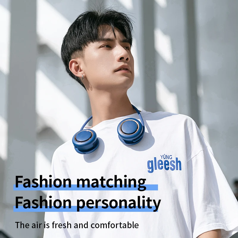 Мини вентилятор USB Портативный электрический на шее пластиковые Перезаряжаемые 3