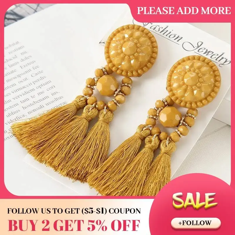 Длинные серьги-подвески с бахромой для женщин серьги-кисточки женские |