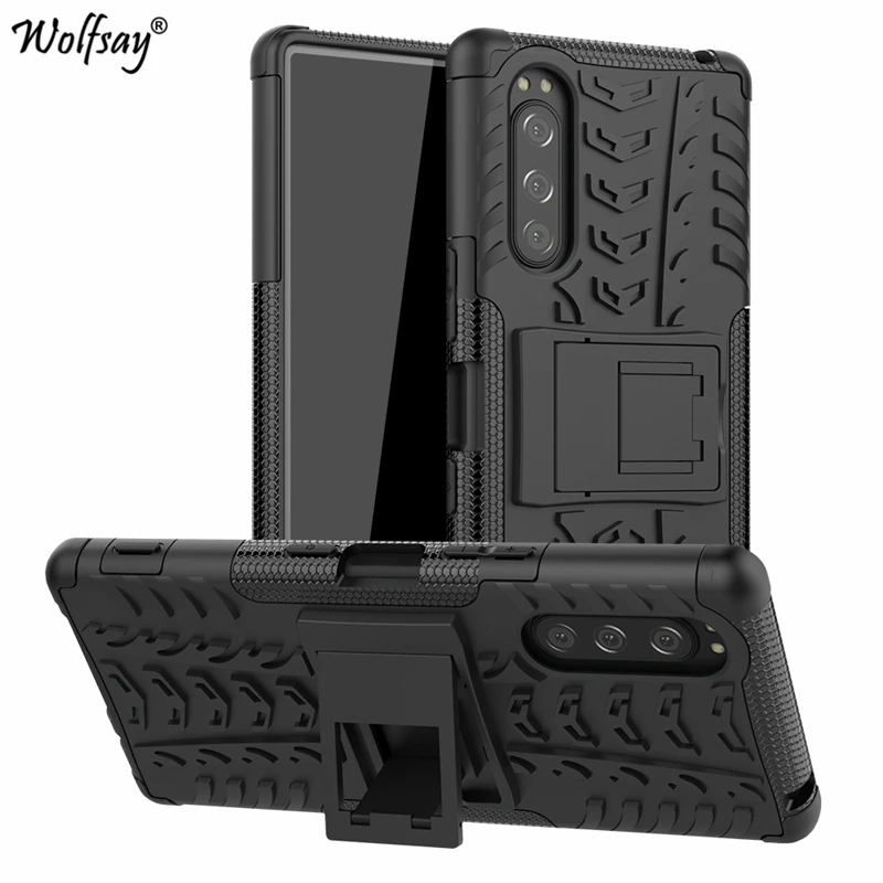 

Wolfsay Cases For Sony Xperia 5 Case Xperia 5 Shockproof Rubber Hard PC Defender Armor Cover For Sony Xperia 5 Cover Fundas 6.1"