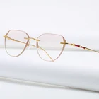 Женские солнцезащитные очки ZIROSAT, титановые очки без оправы, оправа для очков, при близорукости оправы с бриллиантами, 2879