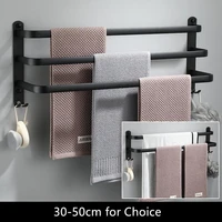 towel rack towel hanger rail wall mounted towel rack space aluminum towel bar rail matte black towel holder bathroom accessories