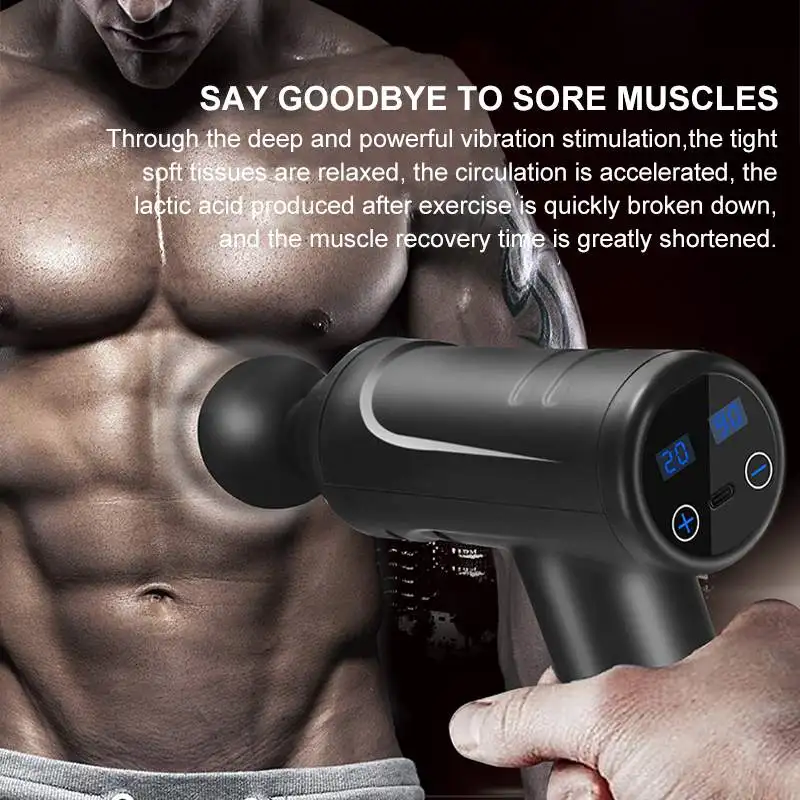 

8600r/min 20Gears LCD Electric Muscle Massage Gun Muscle Massager Therapy Body Relax Pain Relief Exercise Fitness With 8 Heads