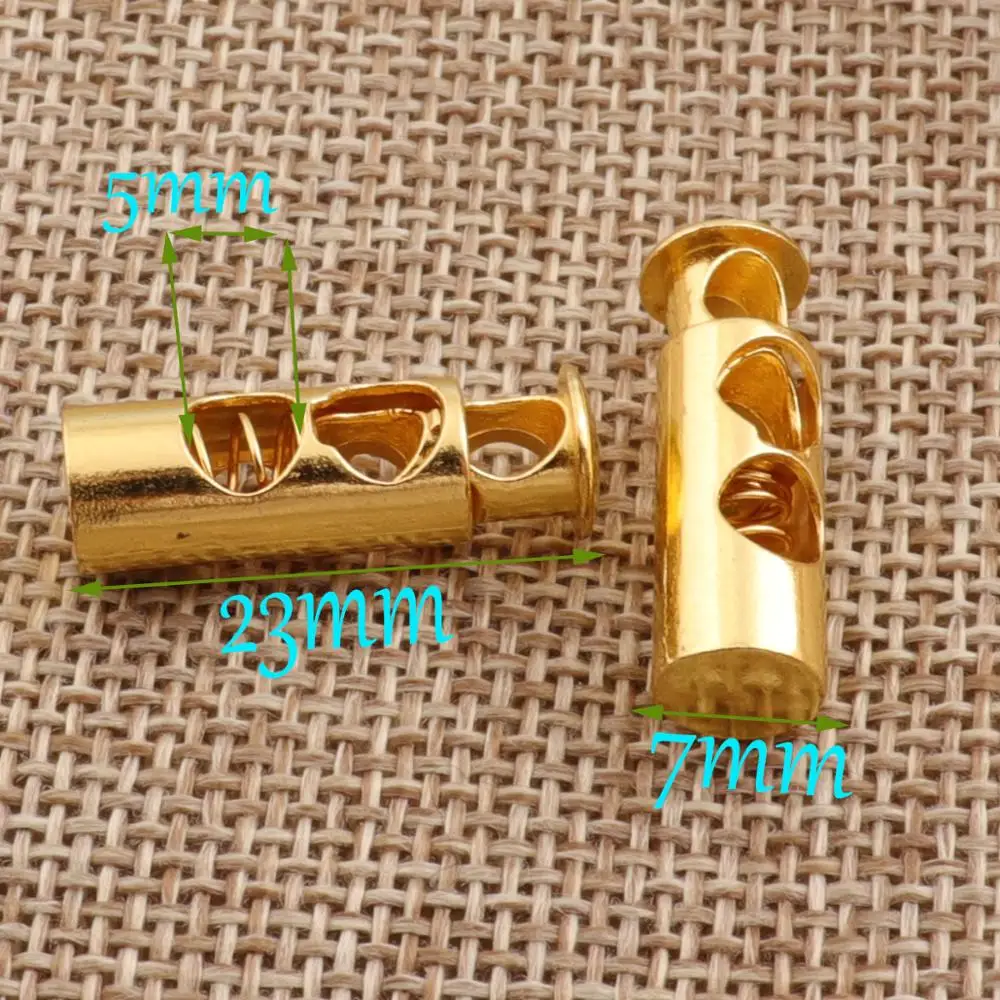 1 10 Золотой Двойной цилиндрический замок для шнура ручной работы Стопорная
