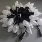 50 узлов, адресная RGB C9 DC12V WS2811 Светодиодная Рождественская Пиксельная гирсветильник; 6 дюймов (15 см) Расстояние между проводами; Полностью черный провод; IP68