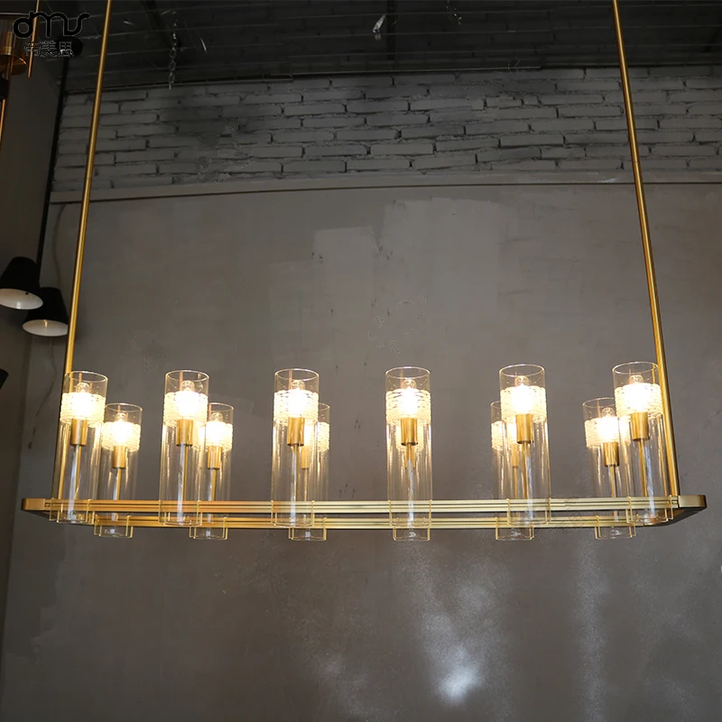 Американский RH Led медный роскошный светильник для столовой E14 подвесной стержень