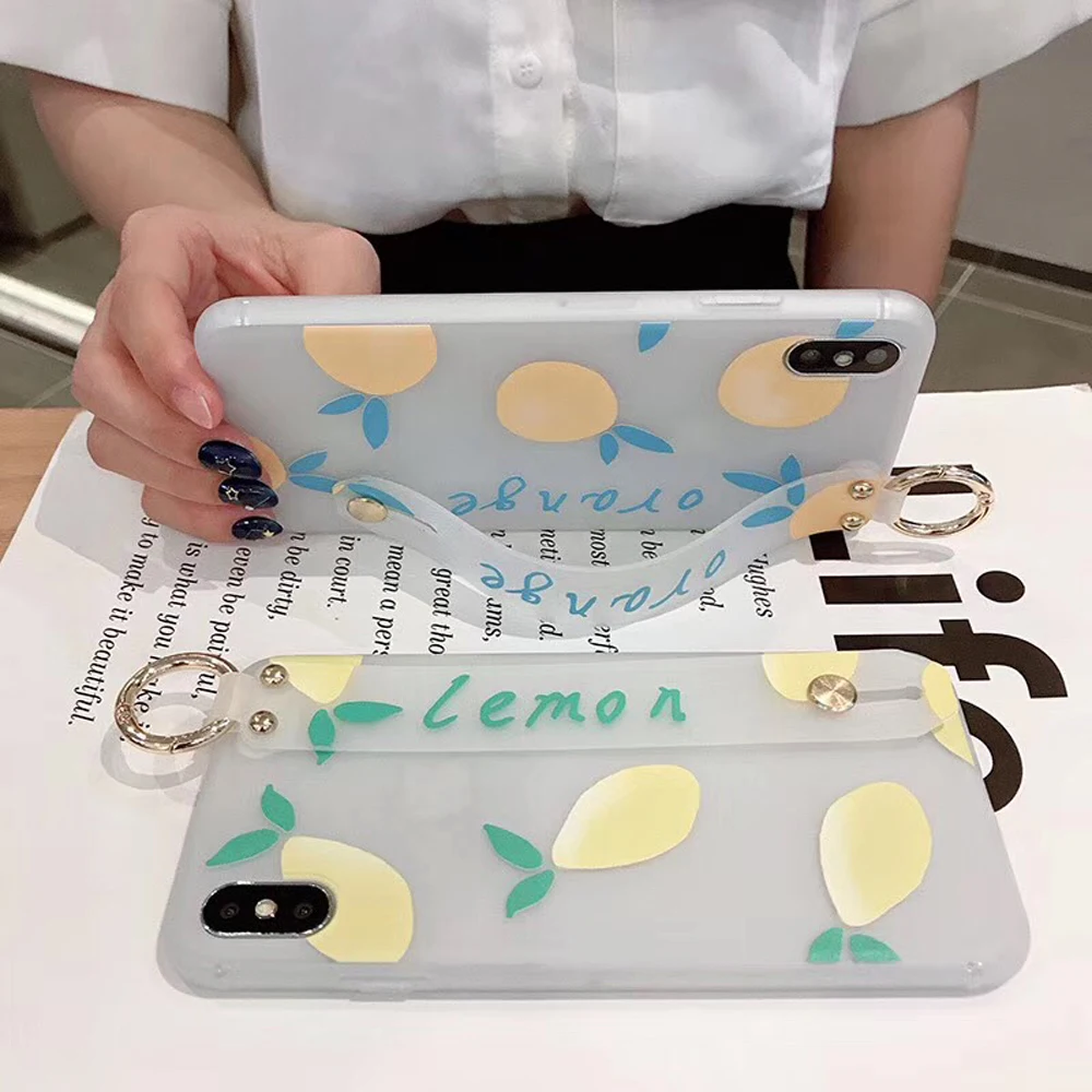 Чехол из ТПУ для samsung galaxy note 10 pro 9 8 A50 70 40 30 20 10 S10 S9 S8 plus, чехол, браслет-держатель, мягкий чехол для телефона с лимонным ремешком