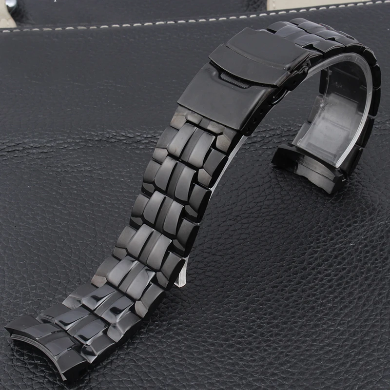 black Твердые стальные часы аксессуары для мужчин для EDIFICE EF-550D-1AV 22 мм металлический браслет из нержавеющей стали черный водостойкий ремешок - Цвет ремешка: black