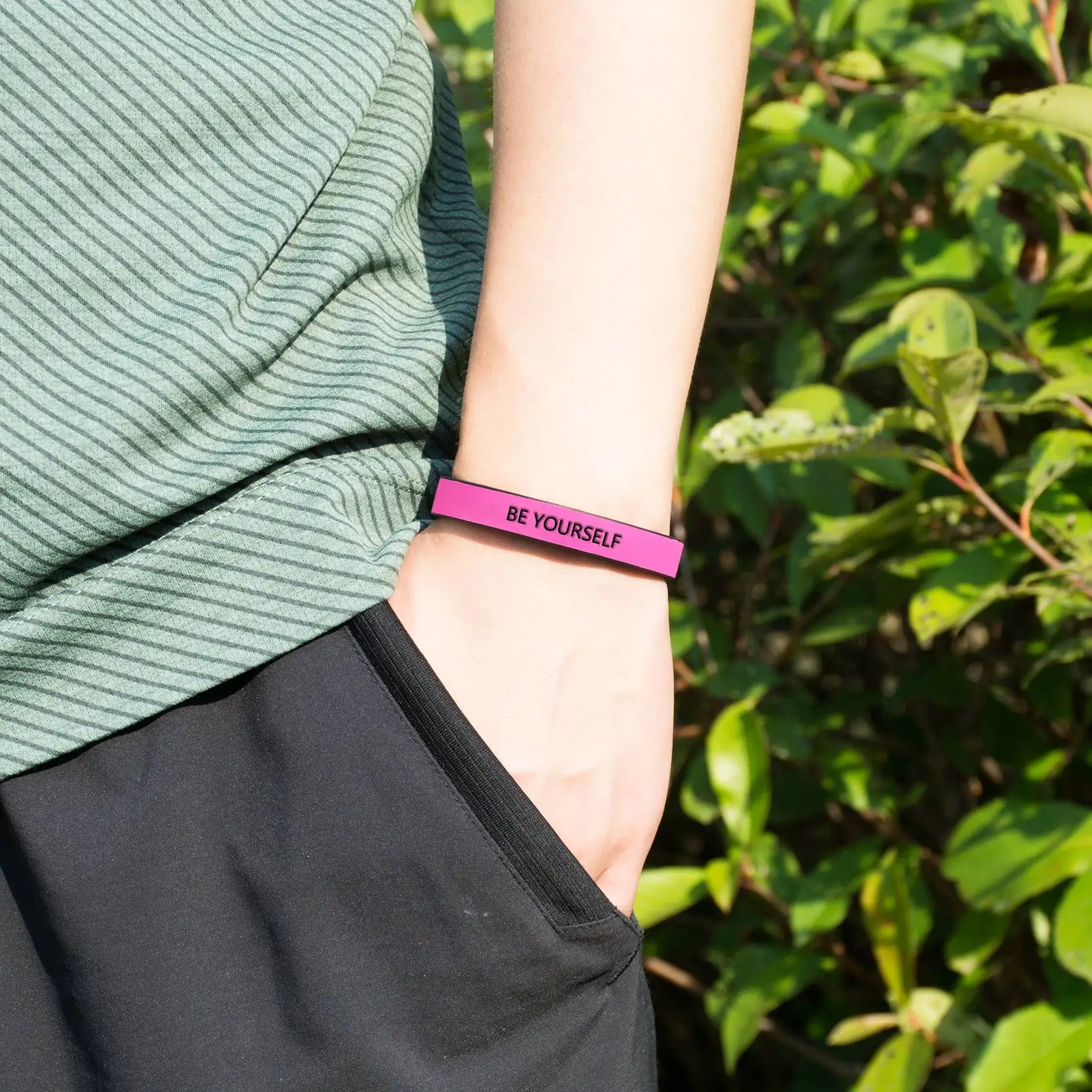 Модный кожаный браслет BE YOURSELF сообщение манжеты браслеты для женщин и мужчин