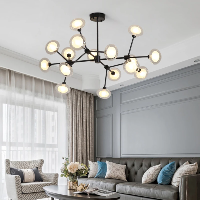 Современная люстра в виде ветки для гостиной Скандинавская лампа с маленьким