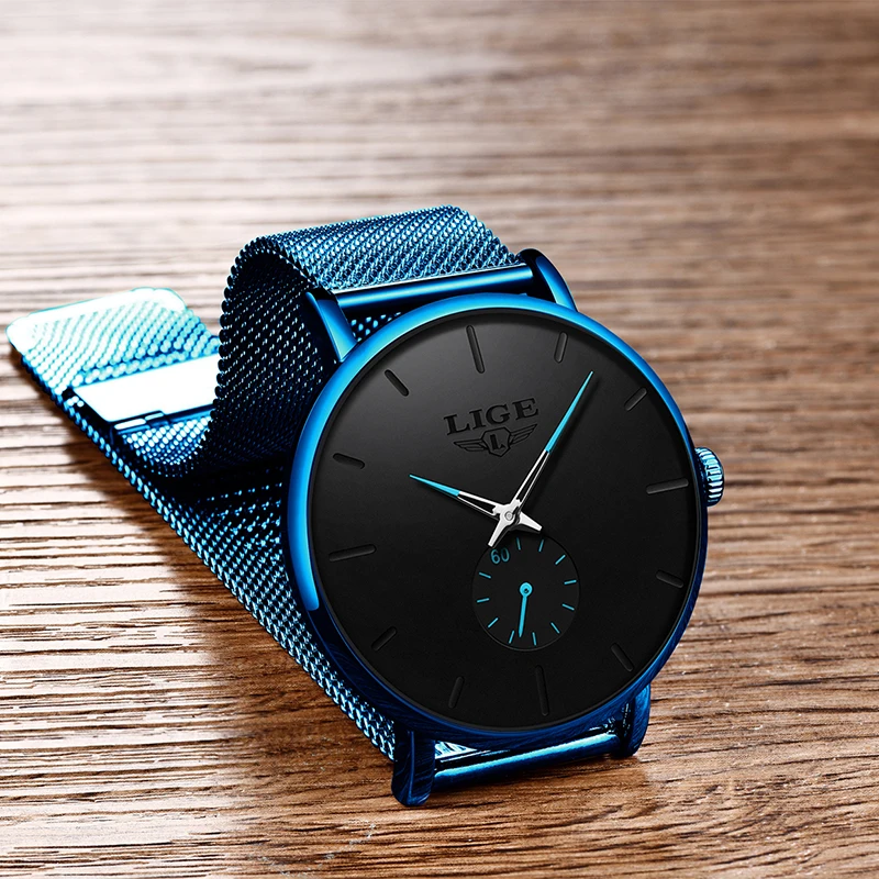 LIGE 2019 Relogio Masculino Fashion Mens Watches Top Brand Luxury Ultra-thin Quartz Watch Blue clock reloj hombre | Наручные часы