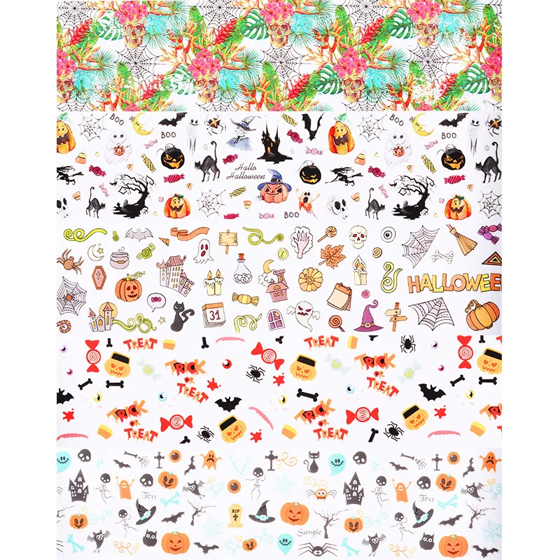 10 Pcs Halloween Nail Foil Stickers Pumpkin Transfer Decals Paper Accessories Art Decorations for Design | Красота и здоровье
